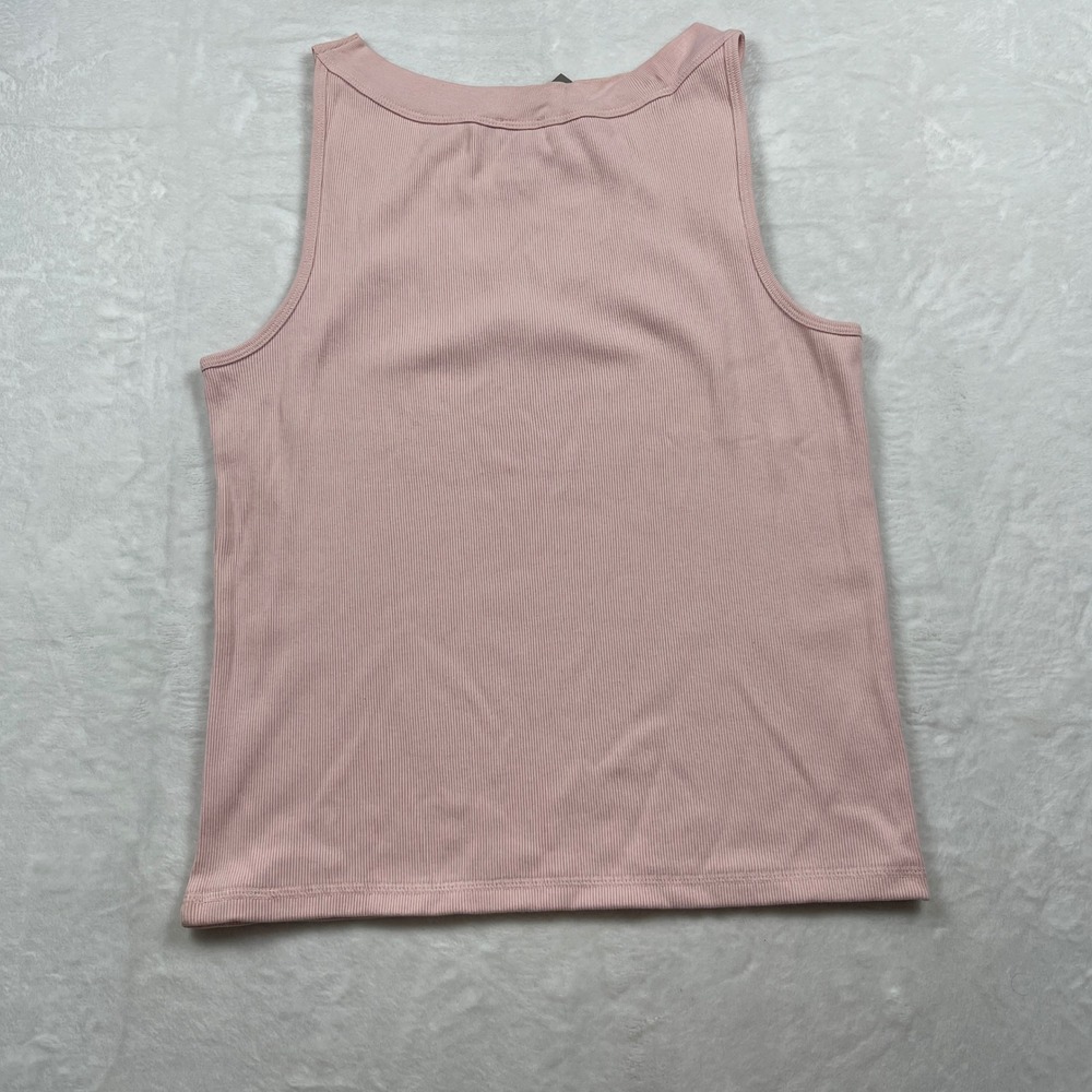 Chicos Womens Powder Pink Ribbed V-Neck Cotton Tank‎ Top Size 3 NEW - Picture 6 of 6